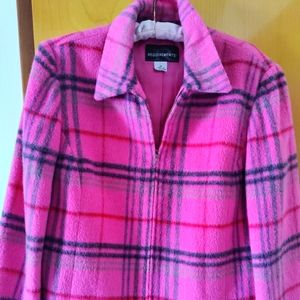 Ladies Requirements Pink Plaid Wool Jacket,  Size 12